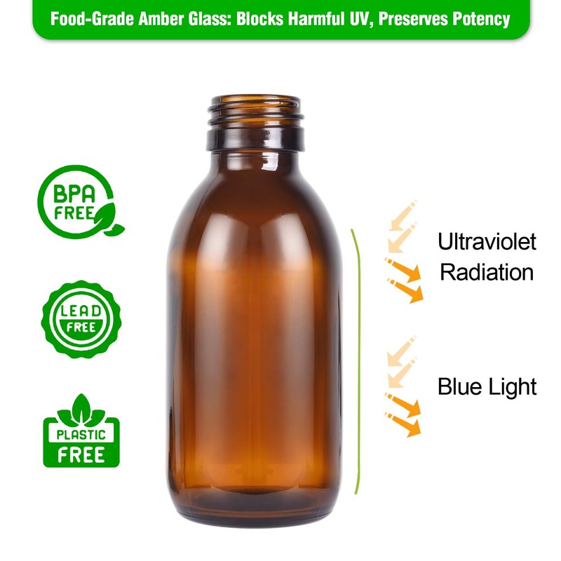 4oz Amber Glass Spray Bottles (2 Pack) - Refillable with