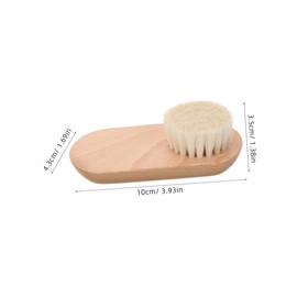 Beavorty 2pcs Half-Circle Nail Brushes Handle Wooden Fingernail and Toenail Cleaning Brush Set Soft Wool Dust for Manicure and Pedicure