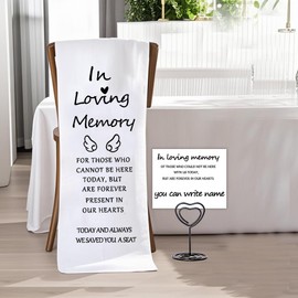Memorial Wedding Chair Sign ang Personalisierte In Memory Card Hochzeits-Denkmal, reservierter Stuhl, Gedenkschild, Familien-Denkmal, Gedenkschild, Symbol der Liebe Funeral or Remembrance Decor (in