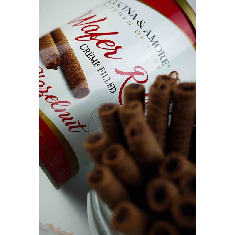 Cucina & Amore Crème-Filled Wafer Rolls Hazelnut (2 Pack)