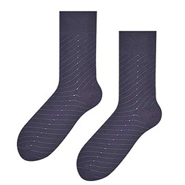 STEVEN Classic, elegant suit socks with a slide pattern for men, mid-calf, graphite, EU45-47/UK10-12
