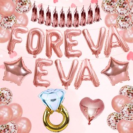 Foreva Eva Balloons Engagement Party Decor Just Engaged Decorations Engagement Banner Wedding Party Decorations Valentine's Day Party Decor Bachelorette Party Banner