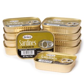 Grace Sardines in Vegetable Oil - 106g 3.74oz - 10 Pack -Canned Fish