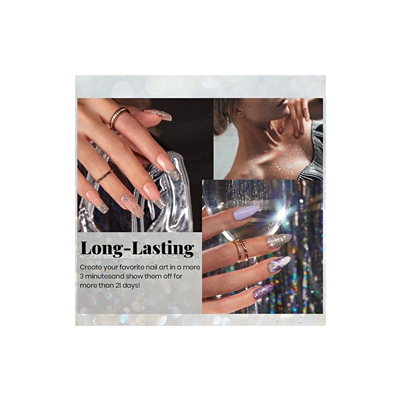 Beetles Diamond Gel Polish Color 15ml Silver Glitter Soak Off