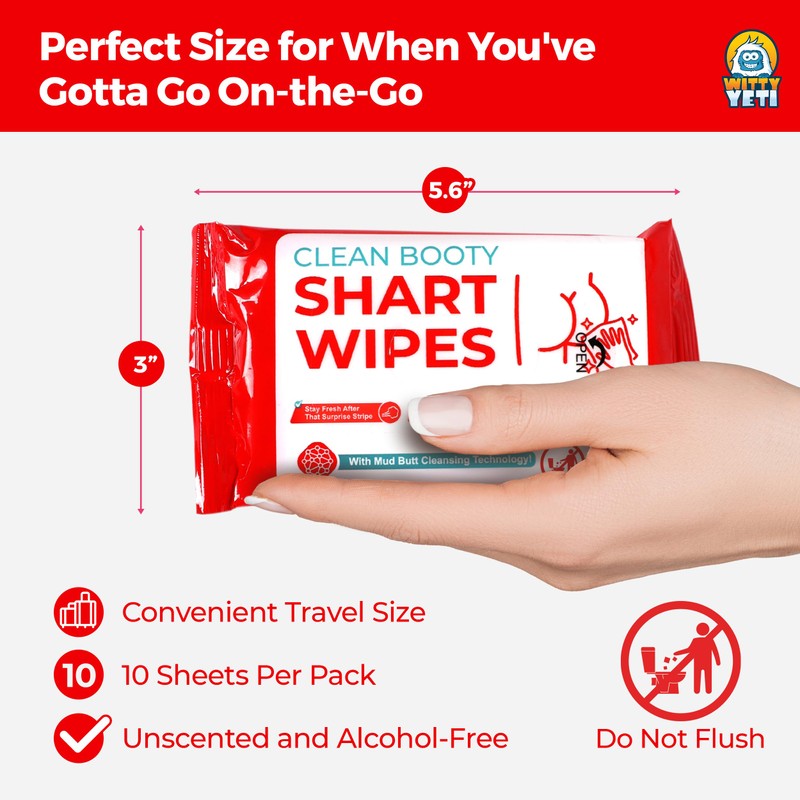 Witty Yeti Shart Wipes 2 Pack