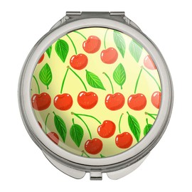Cute Cherry Pattern Sketchy Compact Travel Purse Handbag Makeup Mirror