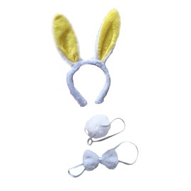 PACKOVE Easter Bunny Costume Set Moving Ears Headband Bow Cosplay Adult Rabbit Party