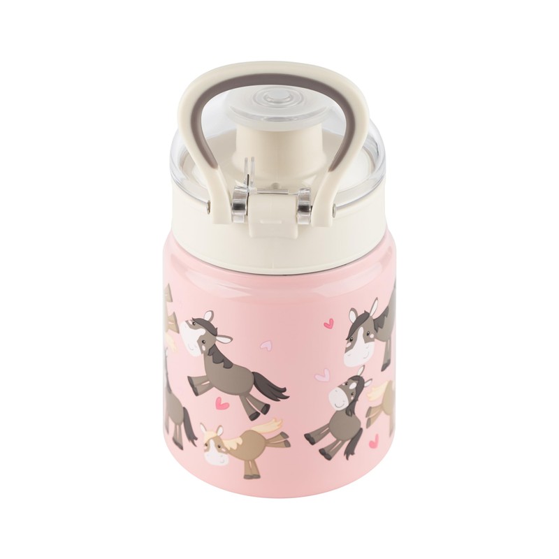 Stainless Steel Water Bottle, 400 ml, Children's Pony Design