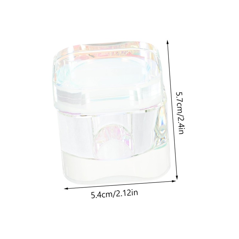 Housoutil Delicate Round Corner Crystal Nail Dish Cup Acrylic Nails