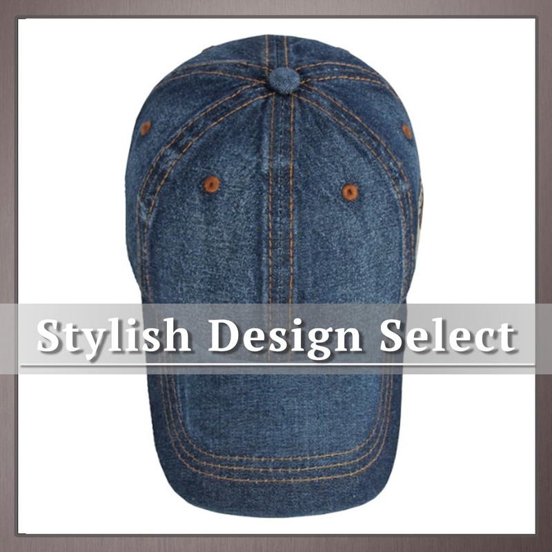 One Limitation CP416 Denim Patch, Simple, Cap, Brim, Casual, Men's,