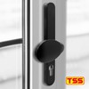 TSS Black UPVC Door Handle Pair Set with Lever and