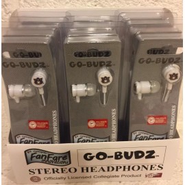 Fan Fare Innovations Case Auburn Tigers EARBUDS Go-Budz College Team Stereo Headphones 12 PACK