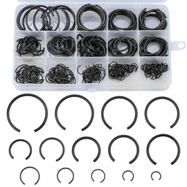 Glvaner Inner Snap Rings C-Clip 7mm to 30mm Stainless Steel Round Wire Snap Rings for Holes, 14 Sizes, Pack of 300 with Storage Case
