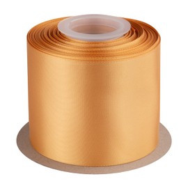 Double Faced Satin Ribbon, 75mm X 22M, Solid Polyester Craft Ribbon, Perfect for Gift Wrapping, Crafts, Wedding Party Ceremony Decoration, Floral Arrangement, Sewing (Old Gold)