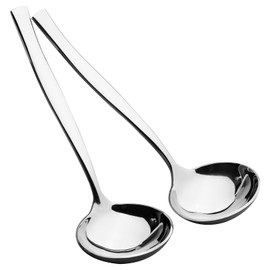 Drephia 2-Pack Stainless Steel Round Gravy Ladle, Small Gravy Spoon, 7.36 inches