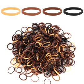 Padorul 500Pcs Small Elastic Hair Bands for Women, Brown Stretchy Hair Ties Ponytail Holders Bobbles No Metal for Dressing