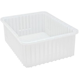 Hudson Exchange 22.5 x 17.5 x 8" (3 Pack) Customizable Divider Grid Box Container Tote, Clear