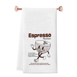 WCGXKO Espresso Martini Gifts Cocktail Gift Espresso Martini Recipe Kitchen Towel Martini Party Gifts (Espresso Martini Towel)