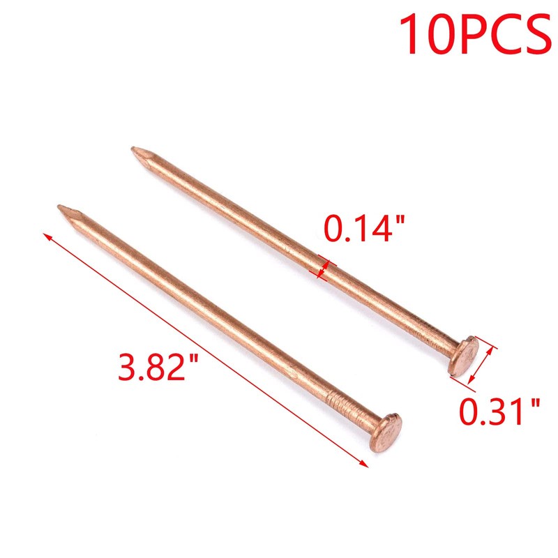MY MIRONEY 10 Pack 4 Inch Copper Nails Solid Copper