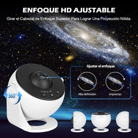 JZZB Proyector de Galaxias y Estrellas,Proyector De Galaxia Planetario con 12 Galaxia Diferentes y Nebulosas,Luz Nocturna Estrellas Luces del Cielo Estrellado Para Fiesta Habitación Hogar Decoración