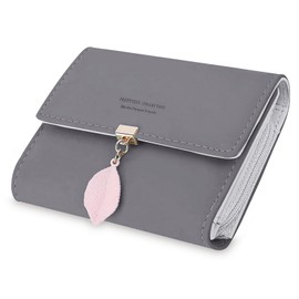 Women's Purse Made of Smooth and Soft Faux Leather Purse Women's Small and Short Format Purse Ladies in Very Beautiful Colours with Many Compartments, darkgray, Modern