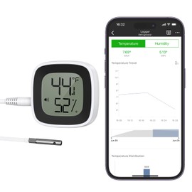 KeeKit Refrigerator Thermometer Alarm, Smart Bluetooth Temperature Monitor Sensor with Remote APP Alert, Indoor Thermometer Humidity Gauge Meter for Refrigerator, Freezer, Fish Tank