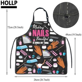HOLLP Gift For Manicure Stylist Making Nails Beautiful Is Kinda My Thing Apron Nail Protective Apron Nail Technician Gift (Making Nails Beautiful)