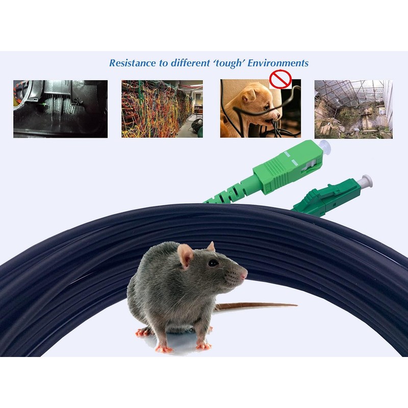 Elfcam® - SC/APC to LC/APC OS2 Simplex Singlemode LSZH Steel