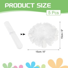 MECCANIXITY 5Pcs Paper Pom Poms, 6 Inch Paper Flowers Tissue Paper Flowers Mexican Paper Flowers for Birthdays Party Wedding White