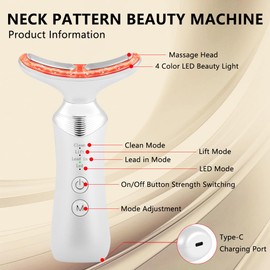 AOOWU Face Massager, Anti-Wrinkle Face Device, 5 Color Face and Neck Massager, EMS Microcurrent Face Lift Device, Vibration Facial Neck Massager, Face Sculptor for for Skin Tightening & Neck Lifting