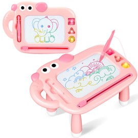 Toddler Girl Toys Age 1-2, Magnetic Drawing Board, Magna Board Doodle for Kids Etch Sketch, Baby Early Learning Toys for 1 2 3 Year Old Girls, First Birthday Gifts for Girls Christmas New Year(Pink)