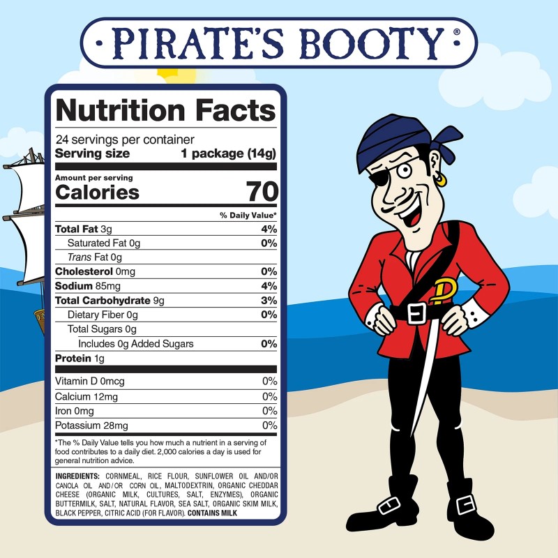 Pirate's Booty Pirates Booty Aged White Cheddar Cheese Puffs Gluten