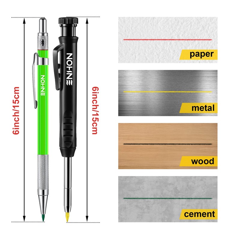 Carpenter Pencils Kit with 40 Refills, 4 Pcs Mechanical Colorful