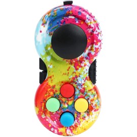 mciskin Fidget Pad Toys,Fidget Controller Stress Reducer,Fidget Dice Anti-Anxiety and Depression Pad Fidget Toy,9-Fidget Functions Fidget Toy For Stress Relief,Anxiety,ADHD, ADD, Autism (colorful 1)