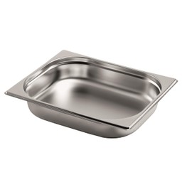 Gastro-Bedarf-Gutheil Gastronorm Container GN Container 1/2 65 mm Deep Stackable Stainless Steel Suitable for Chafing Dish, Bain Marie, Saladette