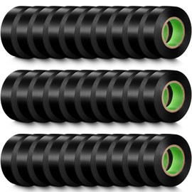 Treela 30 Rolls Electrical Tape Waterproof, 3/4 Inch x 66 Feet High Temp Waterproof Electric Tape Insulation Tape for Home Outdoor Electric Insulating Wire Wrapping Electrical Protection(Black)