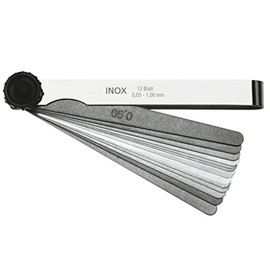 HELIOS-PREISSER 0607203 Fühlerlehre rostfrei, 20 Blatt, 0,05-1 mm, 100 mm