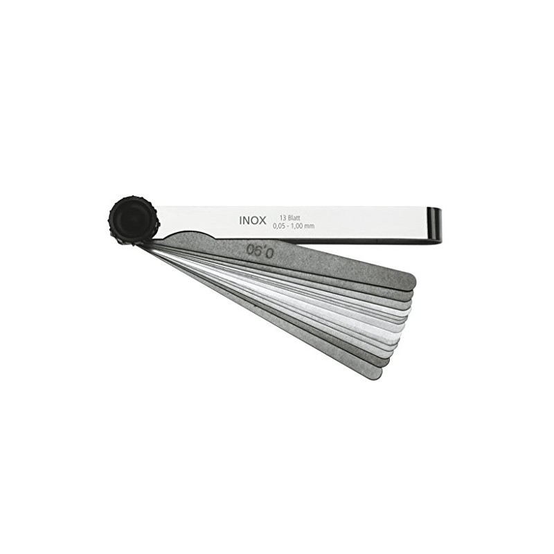 HELIOS-PREISSER 0607203 Fühlerlehre rostfrei, 20 Blatt, 0,05-1 mm, 100 mm