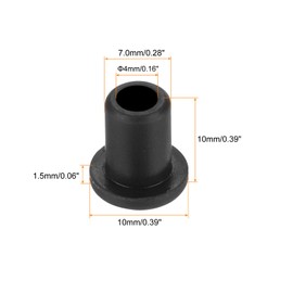 sourcing map 50Pcs T Shape Rubber Grommet Mount Dia 7.0mm ID 4mm H 10mm Black Seal Protection Cable Grommets Flexible for Cable Pipe