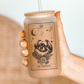 Dog Tarot Card Tumblers, dog mom tumbler,:_Pekingese