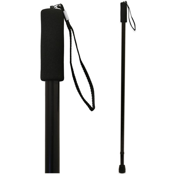 PCP PCP Adjustable Walking Stick with Wrist Strap, Lightweight Padded Baton-Style Straight Grip, Tall
