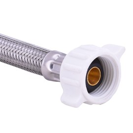 Faucet Connector Kit - 1/2"PPEX Ang x1/2"FPT x 20" Long, F1960 PPEX (EXP) LF DZR Brass Shut off Valve with 20" Length SS Hose Riser Set for Faucet or Sink -LD (2-Pack)