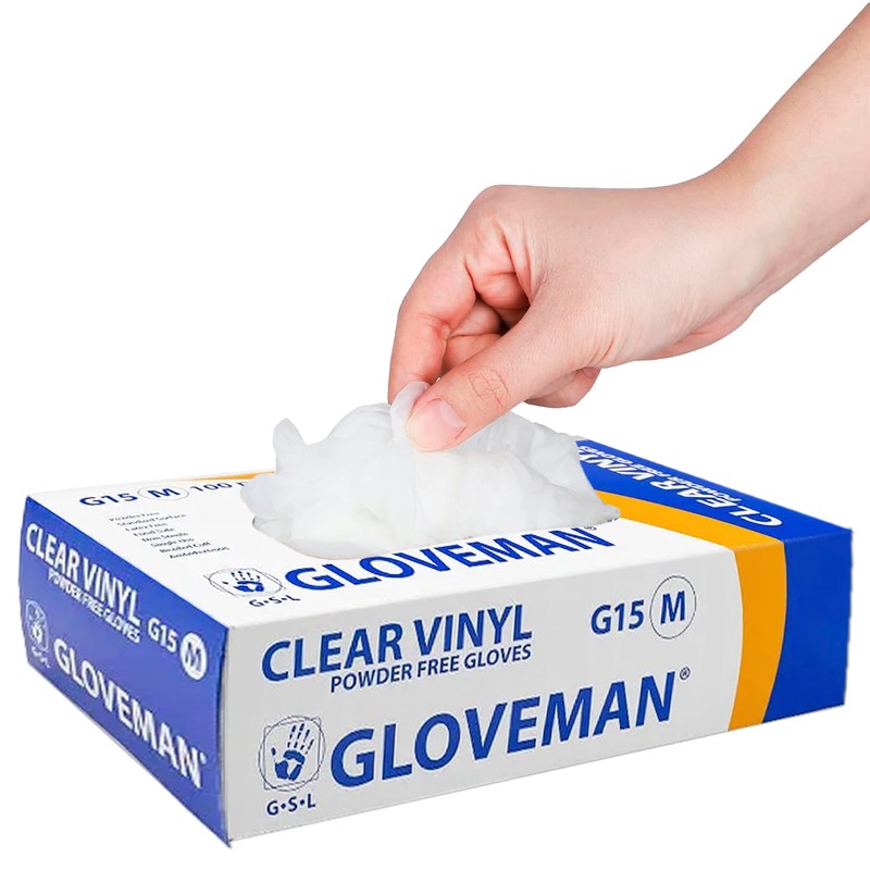 K-MART Gloveman Clear Vinyl Gloves (Box of 100) (XL (Pack