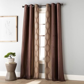 Kath Light Filtering Grommet Curtains Set of 2 - Color: Black/Gold, Size: 37" x 84"