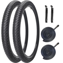 SIMEIQI 24" / 26" Bike Tires 24 X 2.125 26 X 2.125 Replacement Tires or Inner Tubes AV 32mm Schrader Valve,24 inch or 26 inch Beach Cruiser Bike Replacement Tires & Tubes (2 Tires 2 Tubes)