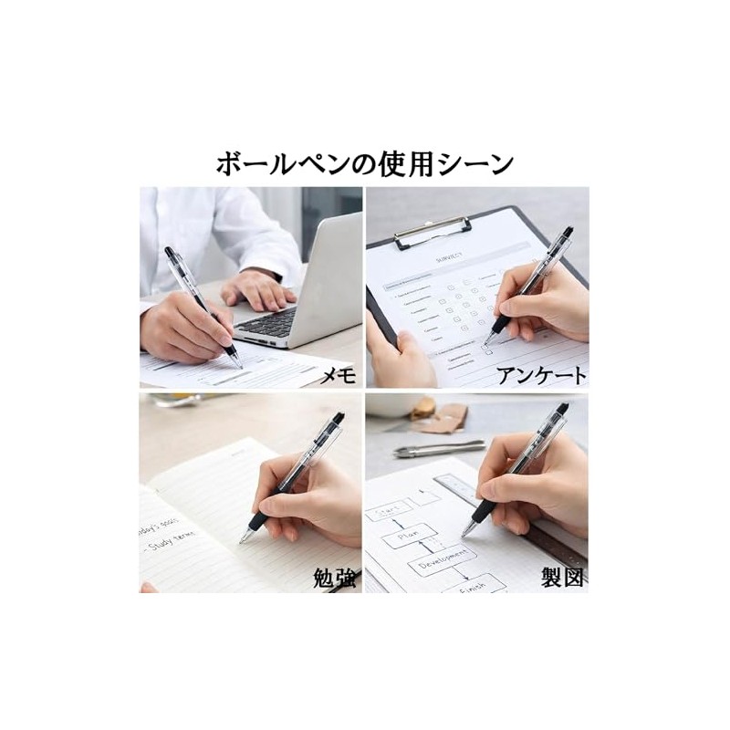 50pcs 0.5mm Fast Dry Retractable Gel Ink Ballpoint Pens with