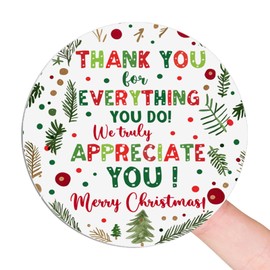Christmas Thank You Stickers, Staff Teacher Thank You Christmas Label Stickers, Holiday Thank You Work, Nurse Employee Team Thank You For All You Do Label Stickers, Pack of 120, 1.6 inch