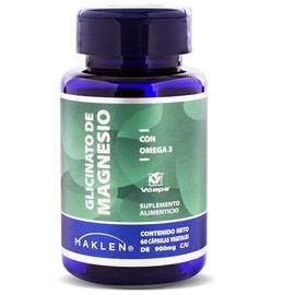 GLICINATO DE MAGNESIO - Maklen Glicinato de Magnesio - Apoya la Salud Neurológica, Muscular y Conciliar el Sueño - 60 Capsulas Vcaps® de 900 mg