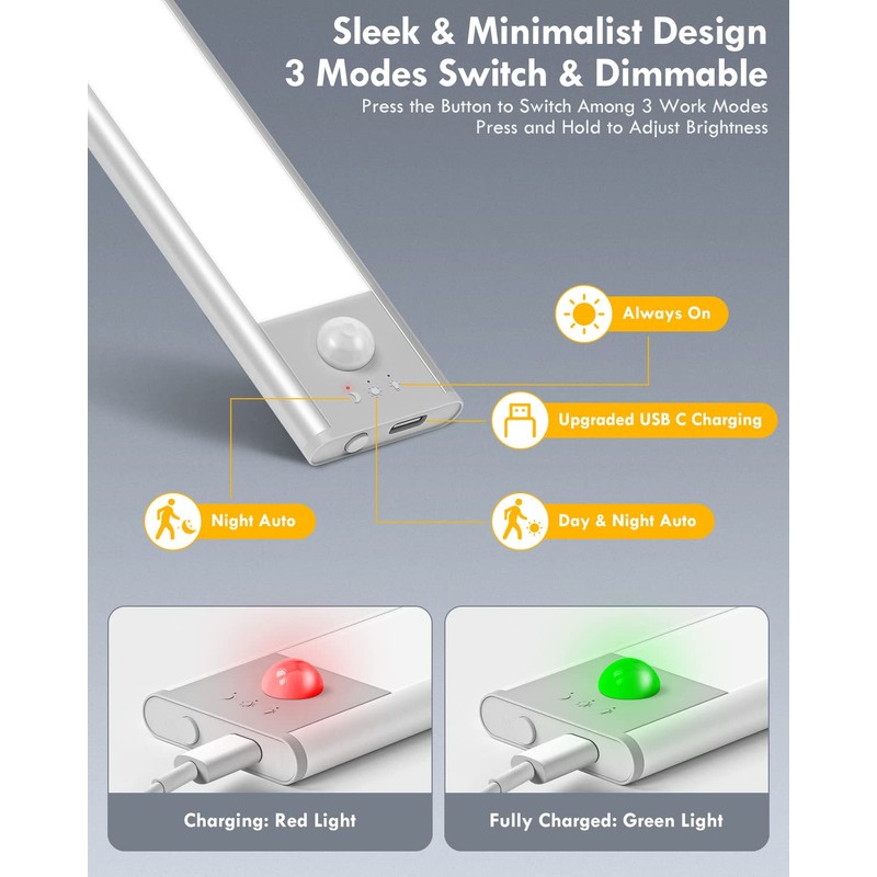 BLS LED Closet Lights, 52LED Motion Sensor Light Indoor, Under