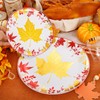 KIRE 150PCS Thanksgiving Plates Dinnerware Maple Leaves - Plastic Thanksgiving